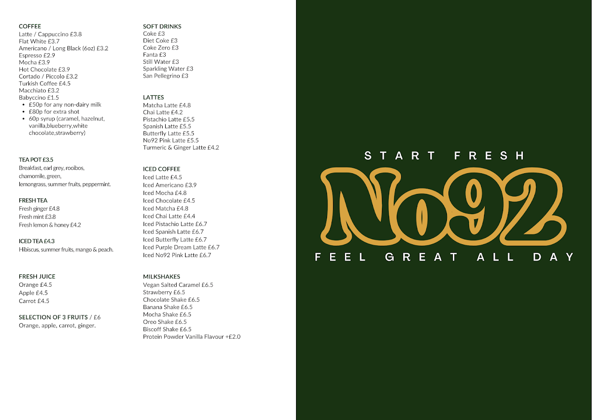 Cafe No 92 Menu - Image 2