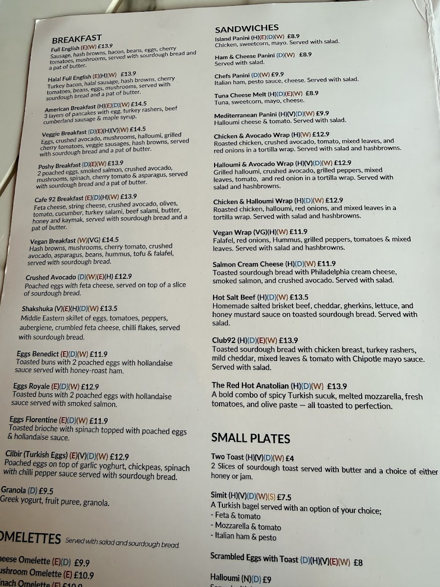 Cafe No 92 Menu - Image 4